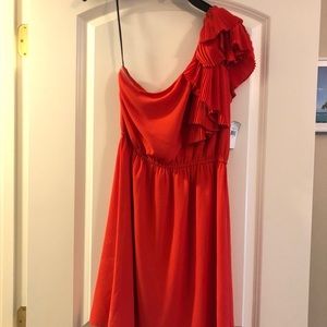 NWT One Shoulder Beautiful Orange Colored Dress